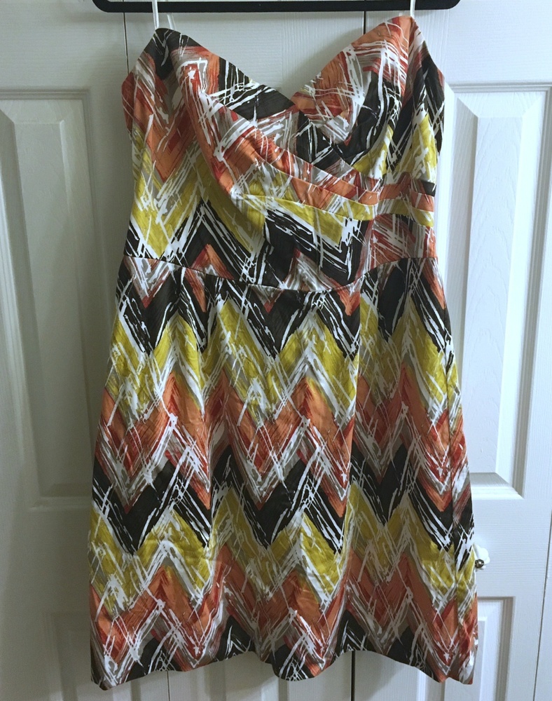 Ashley Stewart Multi Color Strapless Dress Sz 18